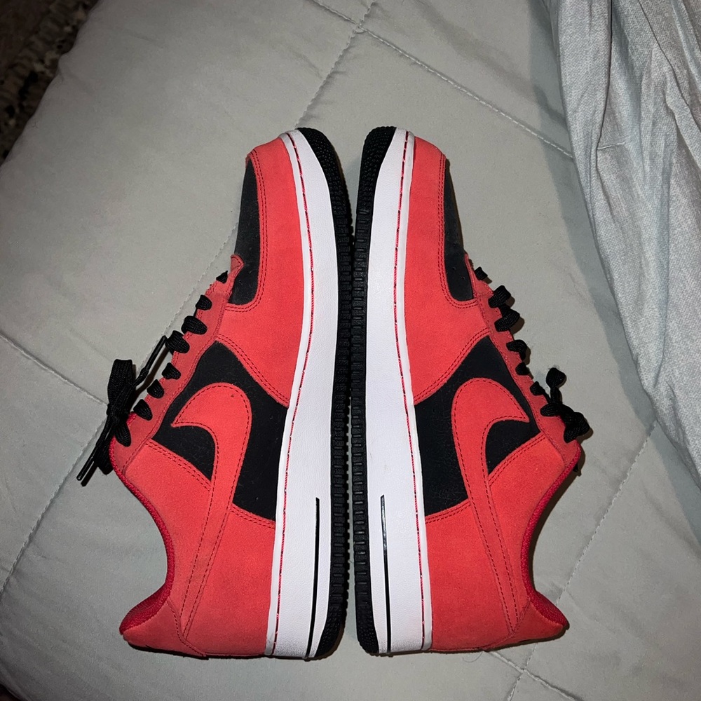 Nike Air Force One Red and Black Sneaker Shoe